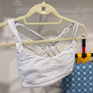 Lululemon Athletica White Crisscross Sports Bra
